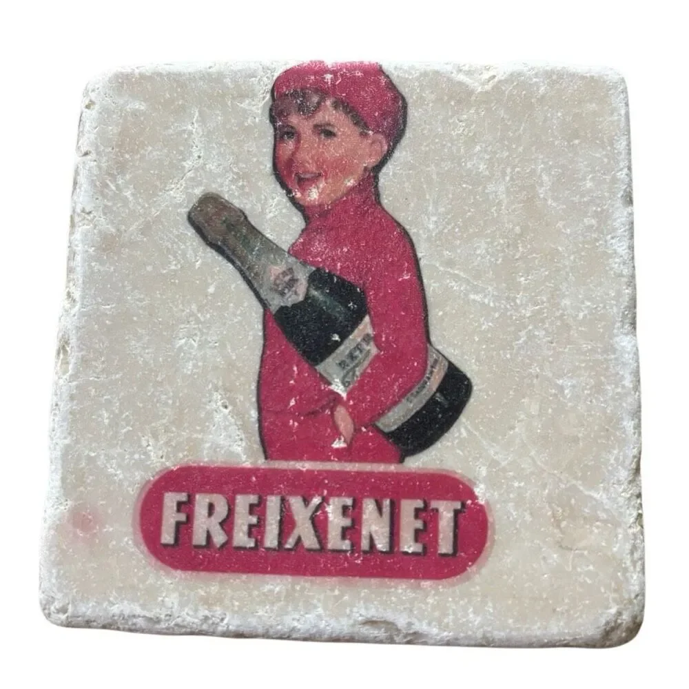 Studio Vertu Freixenet Advertisement Marble Coaster Cork Backing *New*